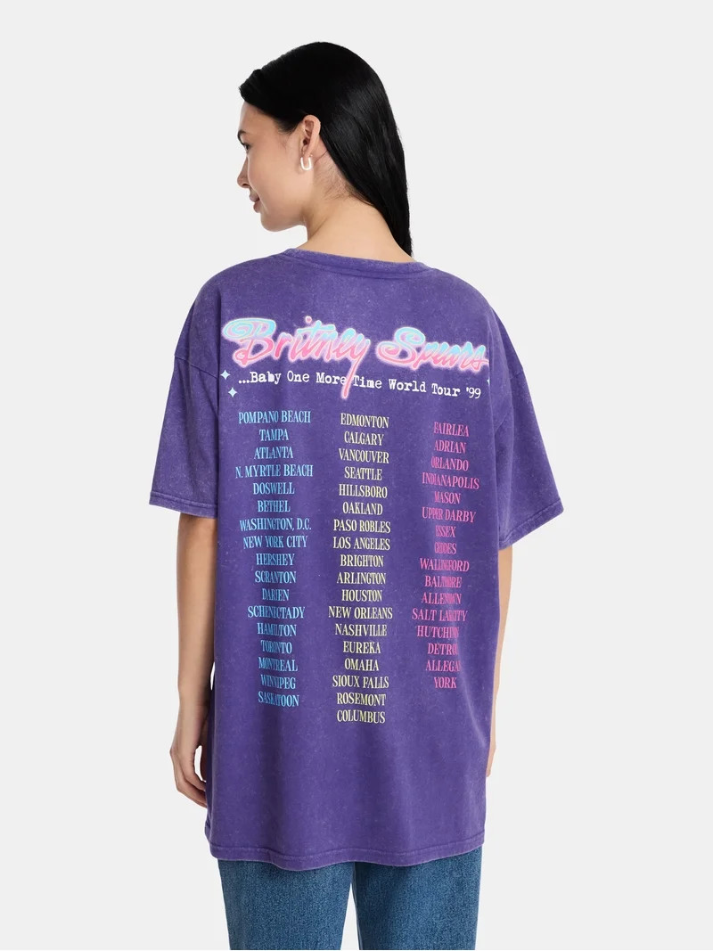 Britney Spears Women's Oversized Graphic Tee with Short Sleeves, Sizes XXS-4X | Walmart (US)
