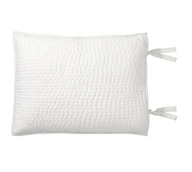 Pick-Stitch Handcrafted Sham, Standard, White | Pottery Barn (US)