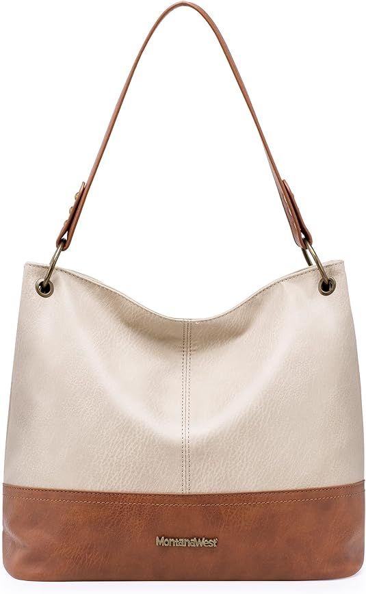 Montana West Hobo Bag Purses and Handbags for Women Top Handle Handbags with Pockets Zipper | Amazon (US)