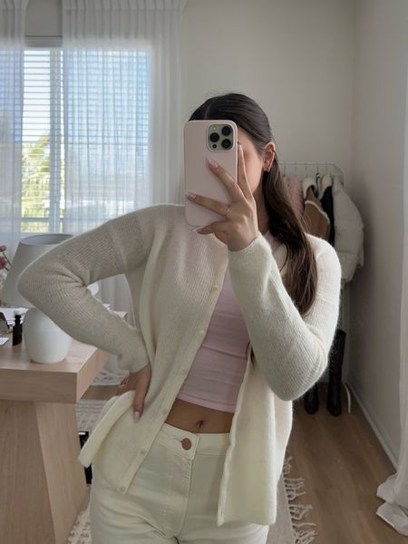 pink & cream ootd 🍓🍰 top is sold out from tilly’s but linking similar 

sezane cardigan, gaspard, spring outfit inspo, spring ootd ideas 

#LTKSeasonal #LTKfindsunder100