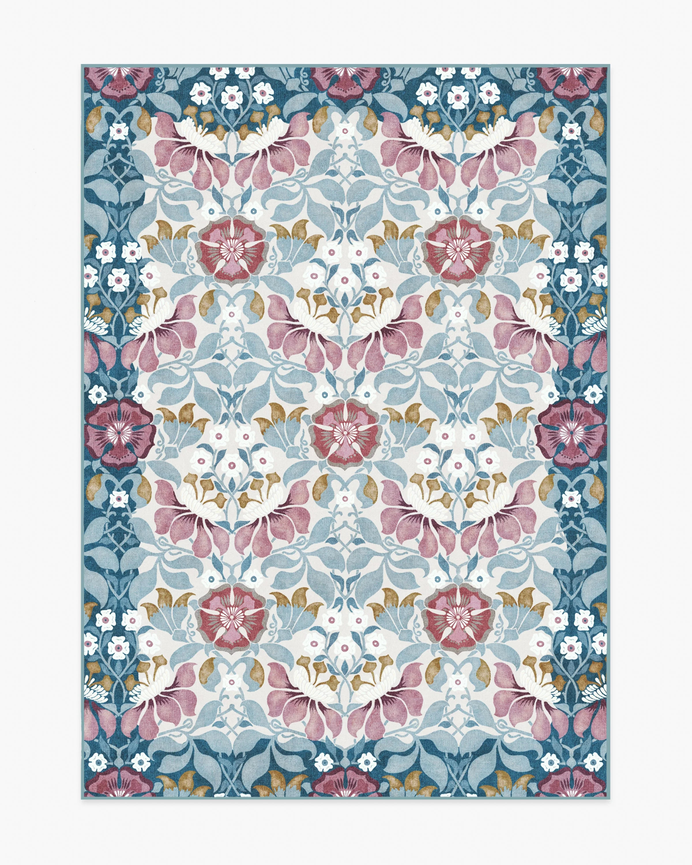 Persephone Ivory & Blue Rug | Ruggable