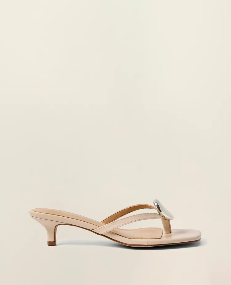 Leather Flip Flop Heeled Sandal | Ann Taylor