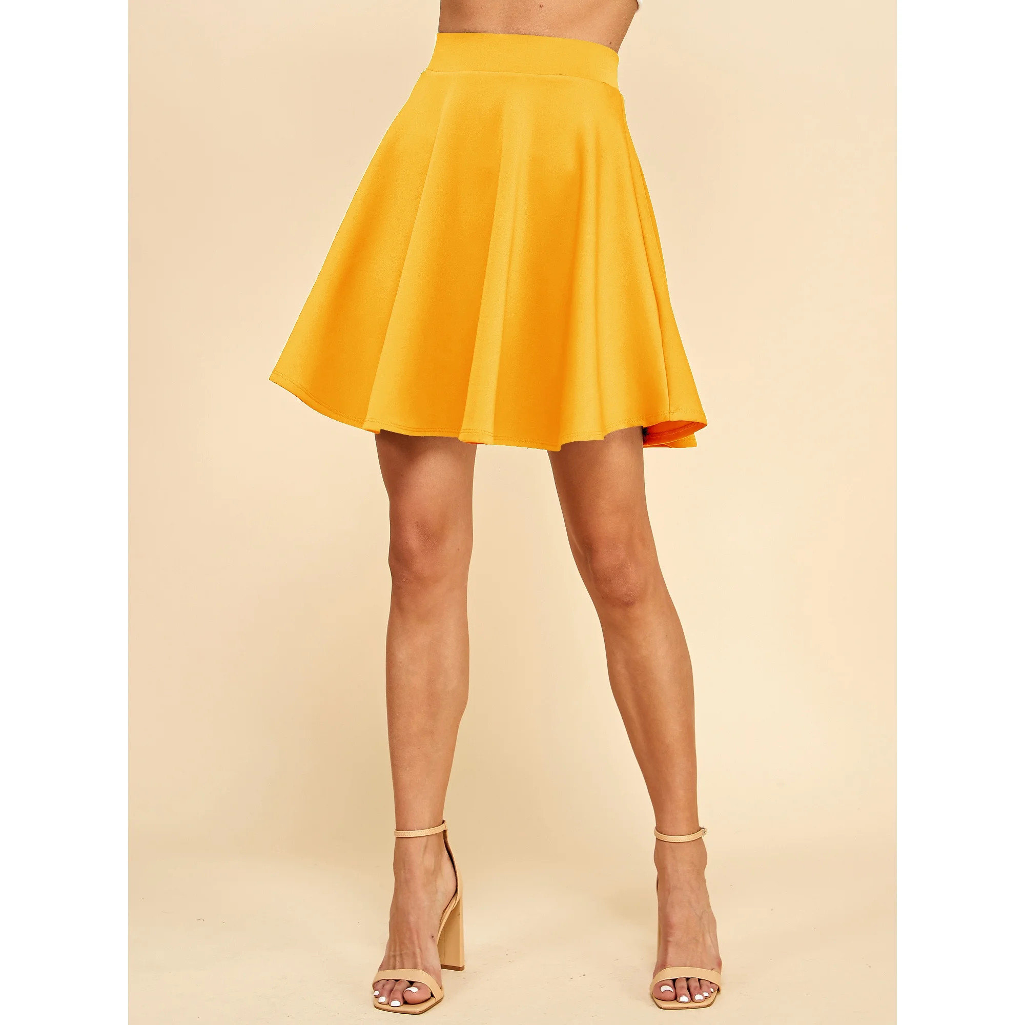 MBJ WB829 Womens Flirty Flare Skirt M YELLOW | Walmart (US)