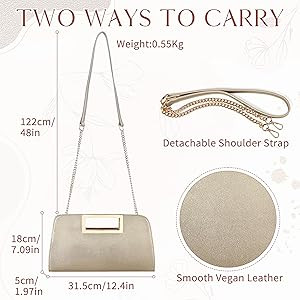 VASCHY Clutch Purse for Women,Fashion Vegan Leather Cut-Out Handle Evening Handbag Crossbody Shou... | Amazon (US)