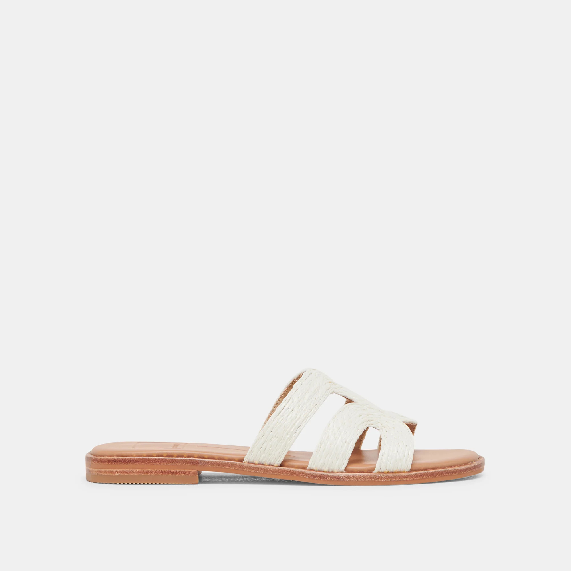 EMON SANDALS WHITE RAFFIA | DolceVita.com