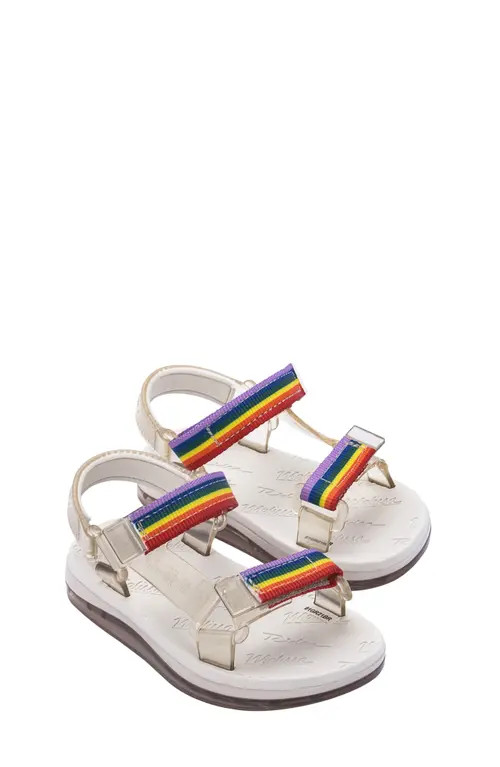 Mini Melissa Papete Rider Sandal in Beige/Rainbow at Nordstrom, Size 7 M | Nordstrom