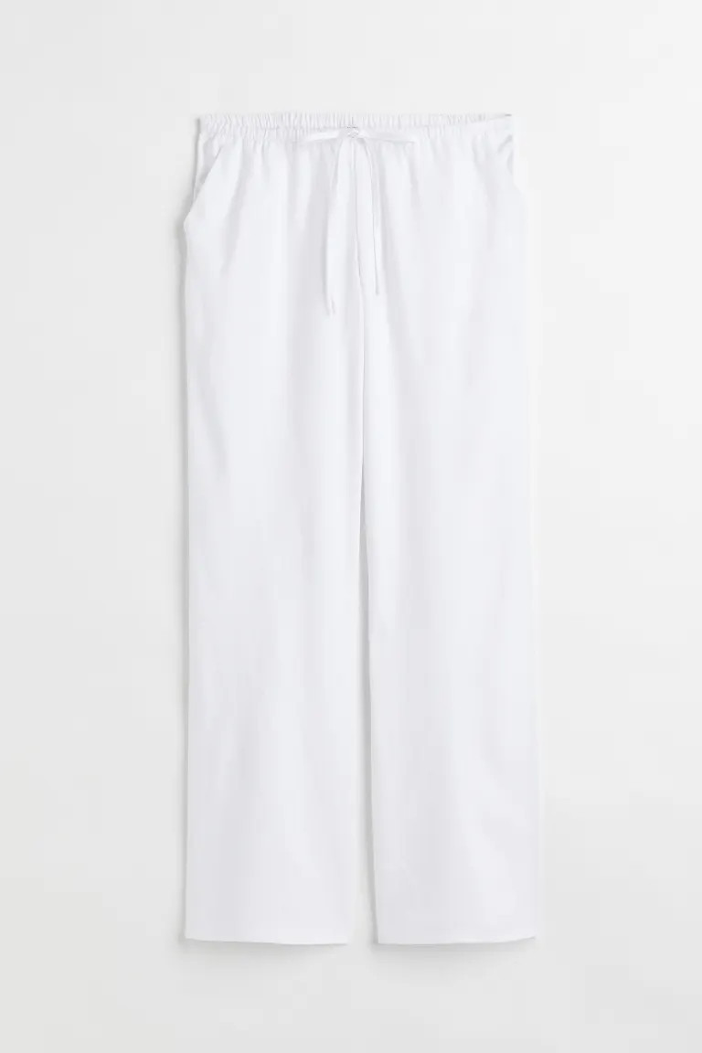 Linen-blend pull-on trousers | H&M (UK, MY, IN, SG, PH, TW, HK)