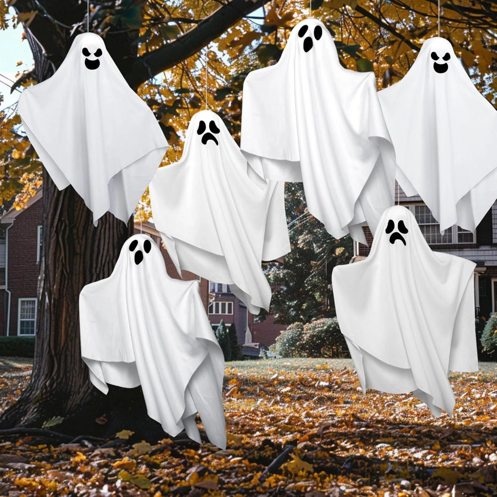 The Holiday Aisle® 6 Pcs Halloween Decorations Outdoor Hanging Ghost,  Flying Ghost For Hallowee... | Wayfair North America