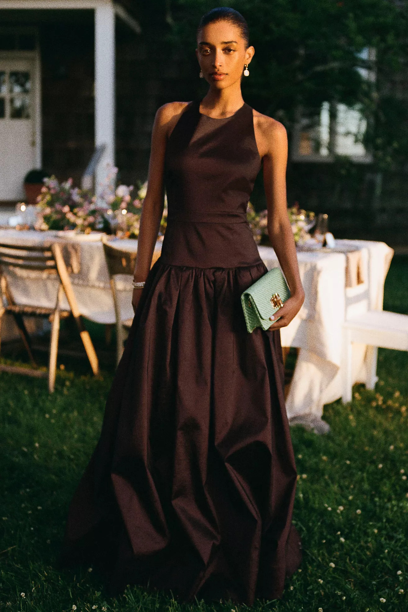 Hansen & Gretel Iris Taffeta Drop-Waist Dress | Anthropologie (US)