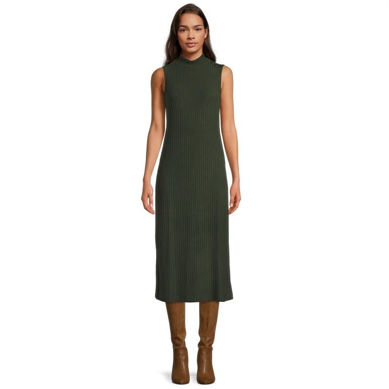 Time and Tru Women's Sleeveless Rib Knit Dress - Walmart.com | Walmart (US)