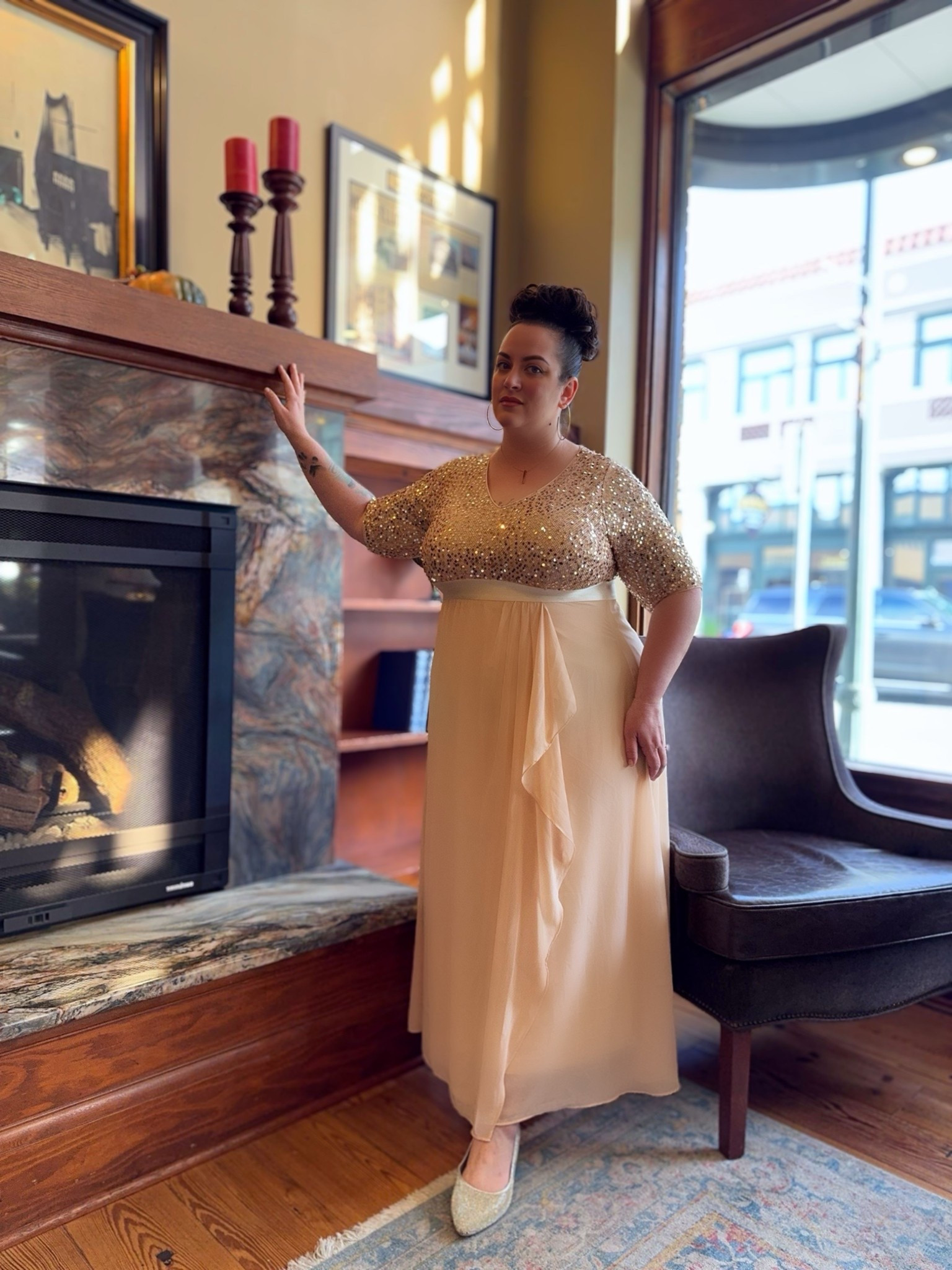 Plus size champagne gown with chiffon skirt and sequin bodice

#LTKSeasonal #LTKPlusSize #LTKHoliday