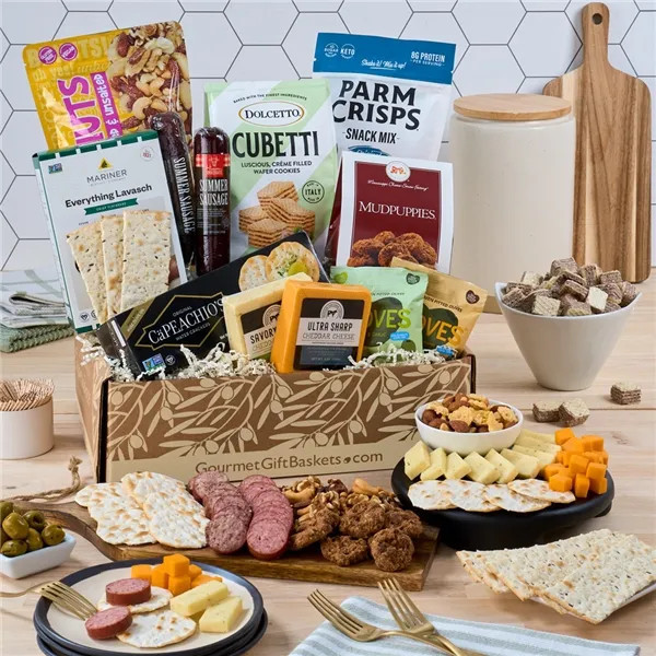 Charcuterie and Cheese Deluxe Care Package | GourmetGiftBaskets.com