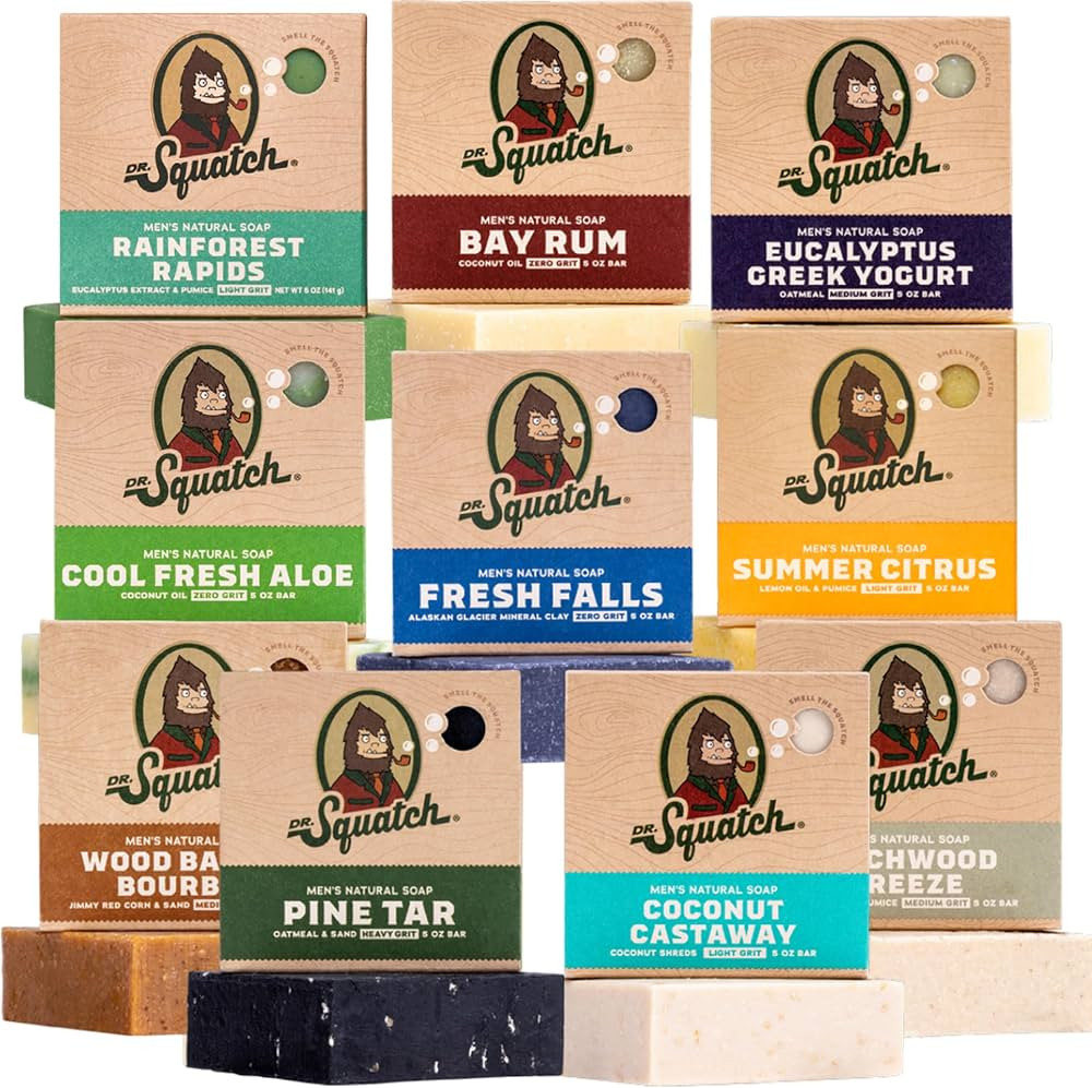Dr. Squatch Natural Men\u2019s Bar Soap - Cold Process Body Soap Bar with Natural Oils - Gifts fo... | Amazon (US)