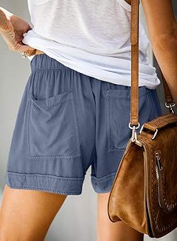 Women Comfy Drawstring Casual Elastic Waist Pocketed Shorts,S-XXL | Amazon (US)