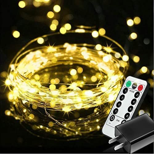 EShing Plug in Fairy Lights with Adapter Remote Timer, 8 Modes 33ft 100 LED Dimmable String Light... | Amazon (CA)