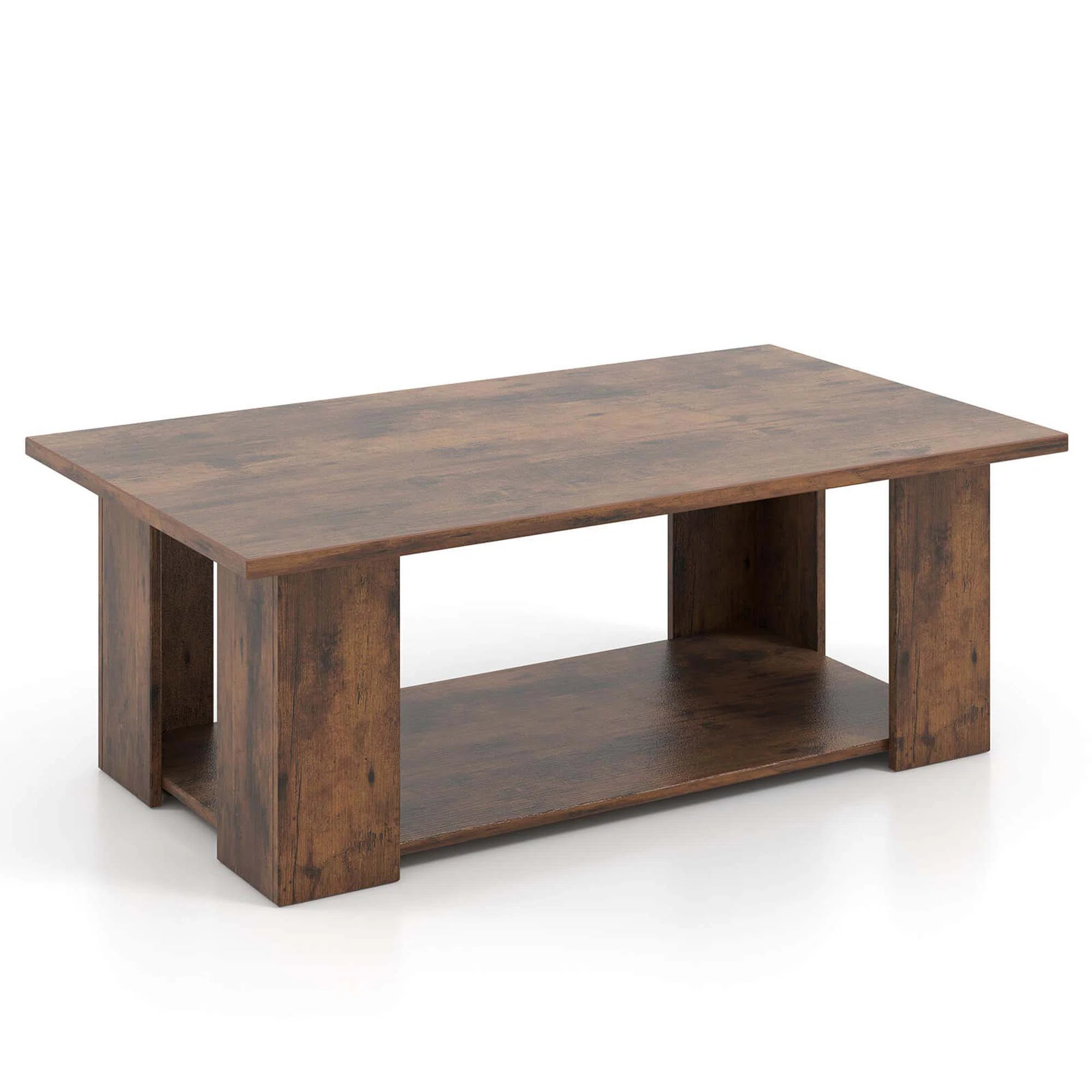 Ebern Designs Coffee Table 2-tier Modern Center Cocktail Table With Storage Shelf For Living Room... | Wayfair North America