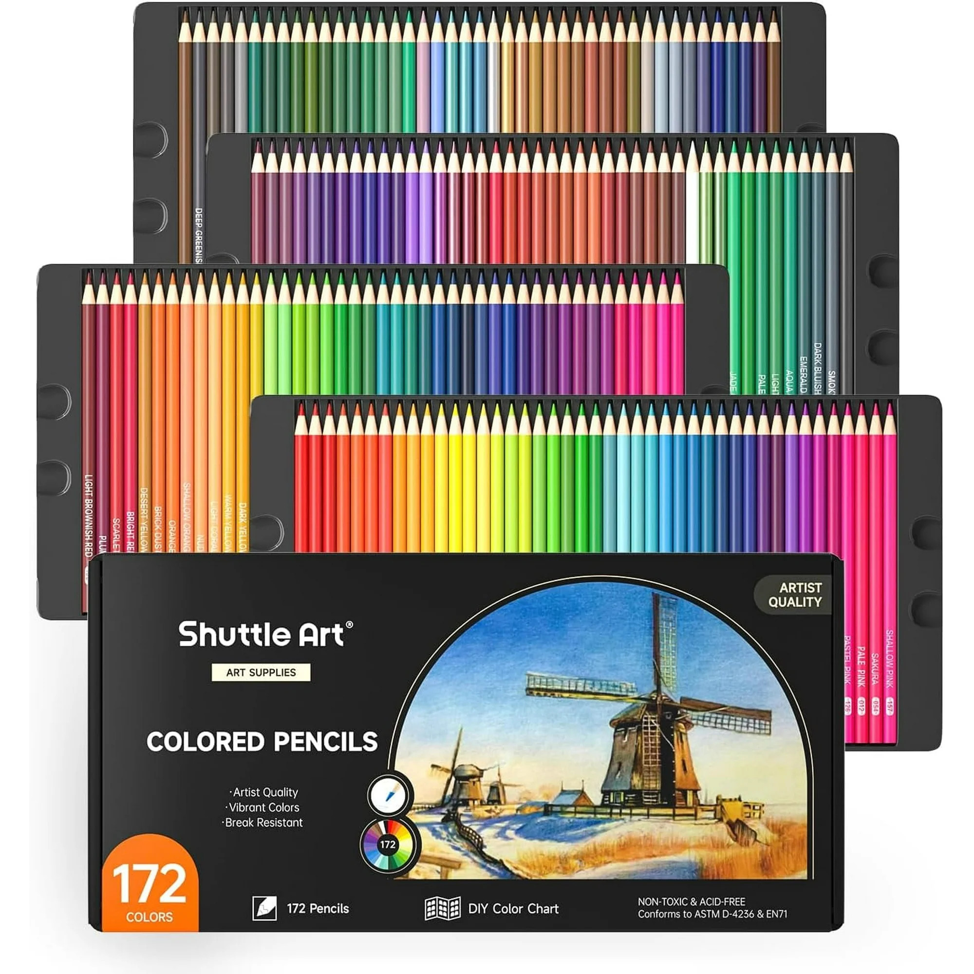 172 Colored Pencils, Shuttle Art Soft Core Color Pencil Set for Adult Coloring Books Artist Drawi... | Walmart (US)