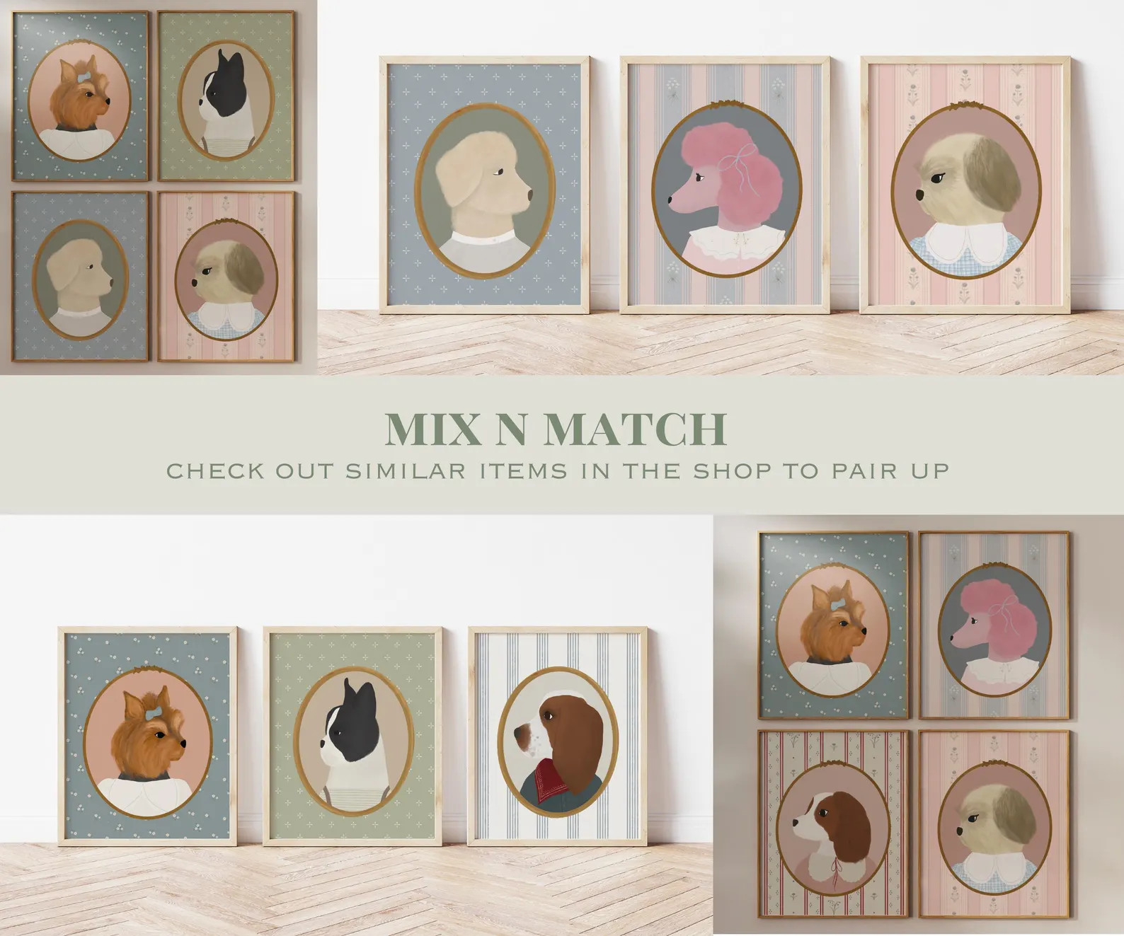 Pink Poodle Art Pink Dog Print Poodle Home Decor Whimsical Dog Art Shabby Chic Print French Nurse... | Etsy (US)