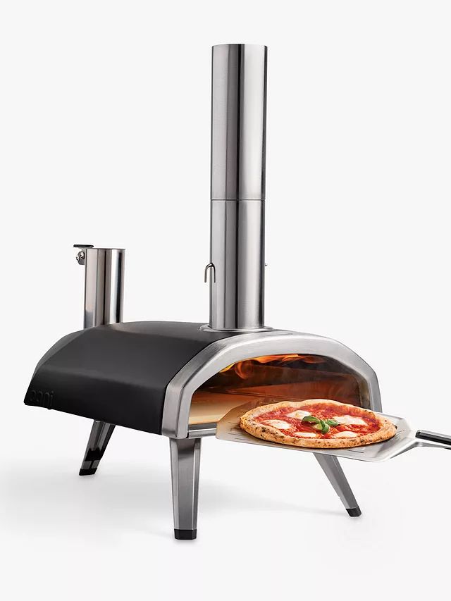 Ooni Fyra 12 Portable Outdoor Pizza Oven, Black/Silver | John Lewis (UK)