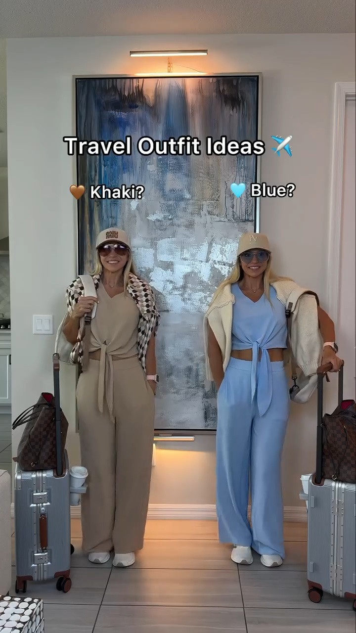 Airport to city browsing ✈️ Which color would you wear, blue or neutral? I love a travel outfit that is comfortable enough for the flight but still looks put together when I land. These easy matching sets work perfectly with sneakers, a hat, and a light layer for chilly airport AC.

airport outfit ideas, matching travel set, comfortable airport outfit, travel outfit women, airport to city outfit, sightseeing outfit, wide leg travel pants, travel day style, comfy chic outfit, city exploring outfit

#LTKU #LTKActive #LTKTravel