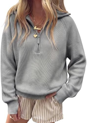 Women's Half Zip Sweater Long Sleeve Pullover | Amazon (US)