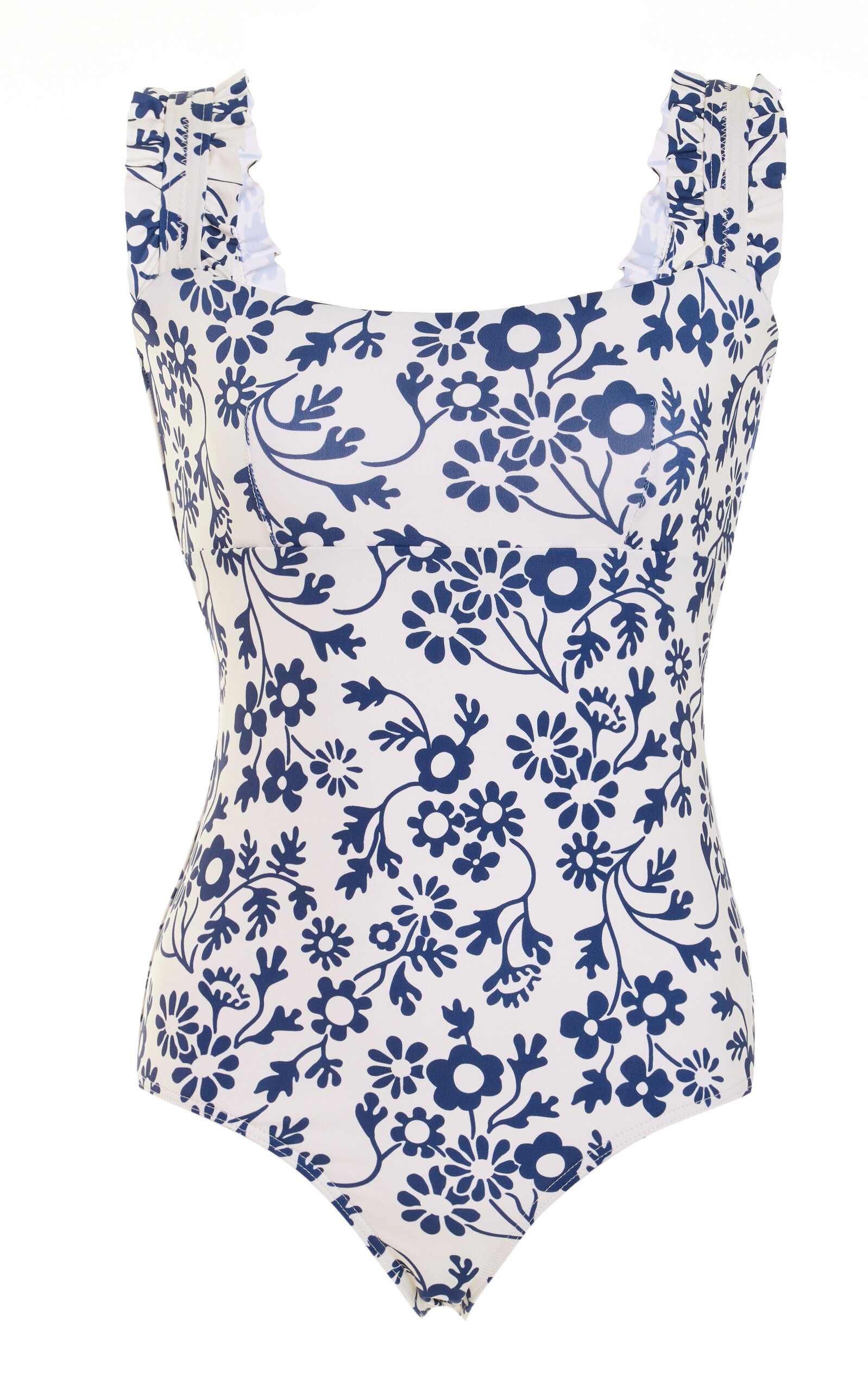 Indigo Daisy Ruffled One-Piece Swimsuit | Moda Operandi (Global)