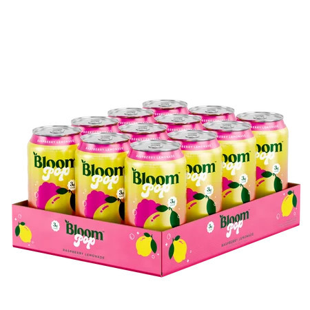 Bloom Nutrition Pop Prebiotic Soda, Raspberry Lemonade, 12 fl oz, 12 Pack | Walmart (US)