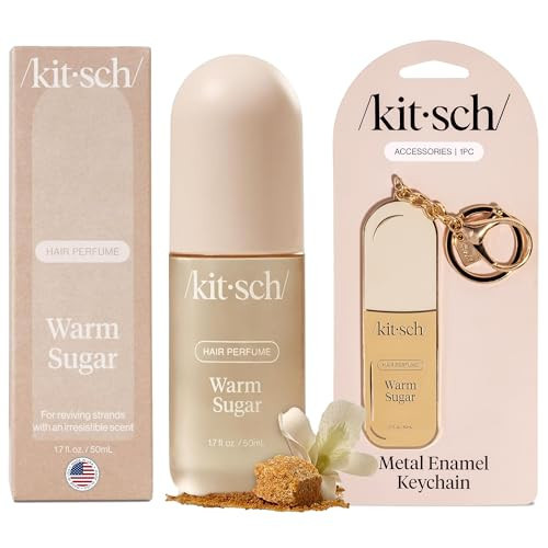 Kitsch Hair Perfume for Women in Warm Sugar with Cute Keychain Bag Charm – Clean, Deodorizing & Patented Odor-Eliminating Technology Hair Spray & Body Mist + Kawaii Keychain | Ideal Gift For Her | Amazon (US)