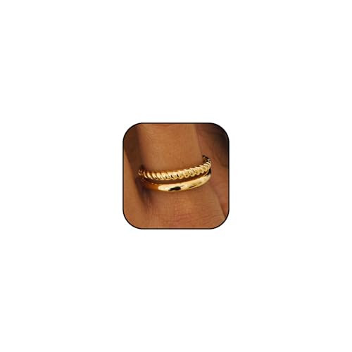 Long tiantian Chunky Gold Rings for Women Thick Statement Rings Gold Chunky Stacking Rings Open Dome Chunky Rings Jewelry Gifts Trendy Stuff | Amazon (US)