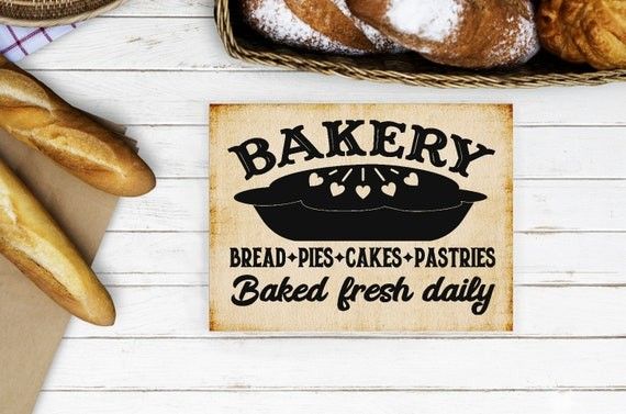 Wood Bakery Sign Bakery Baked Fresh Daily Baked Bread | Etsy (US)