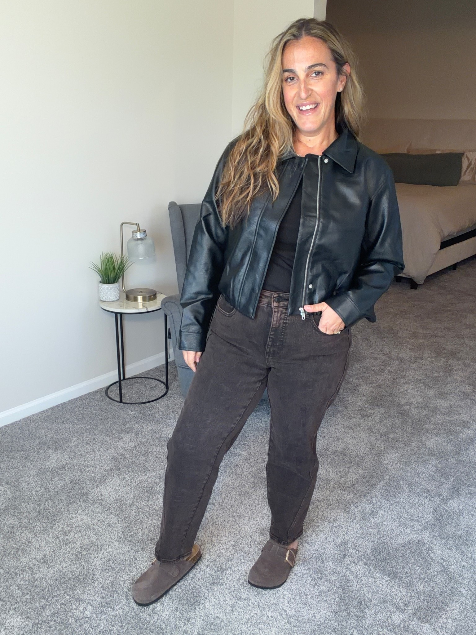 Brown wash jeans?! Yes please! They are very stretchy and run tts. Jacket is tts too! 

#LTKFindsUnder50 #LTKStyleTip #LTKOver40