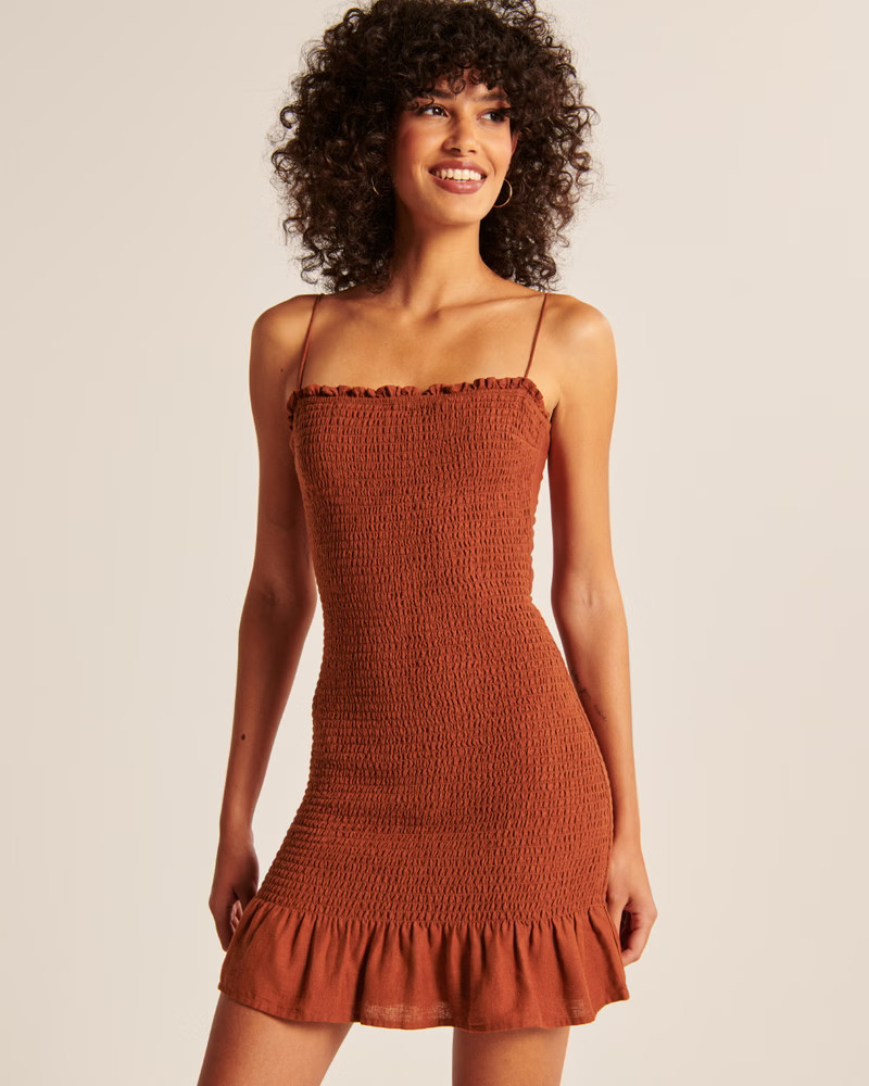 Smocked Mini Dress | Abercrombie & Fitch (US)