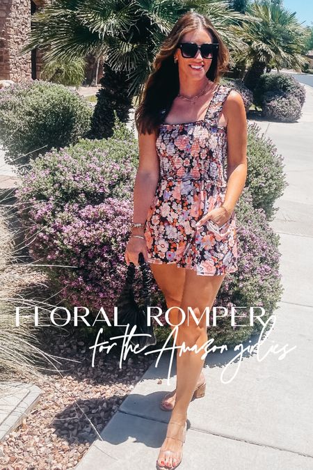 Floral romper for summer with pockets! Wearing size small 💜🌸🧡🌺🖤

#LTKstyletip #LTKsalealert #LTKfindsunder50