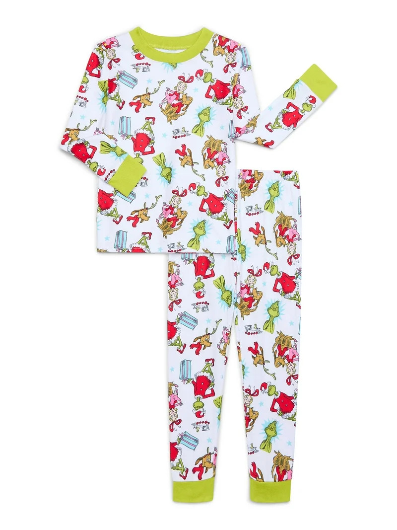 Character Toddler Christmas Snug Fit Top and Pants, 2-Piece Pajama Set, Sizes 12M-5T | Walmart (US)
