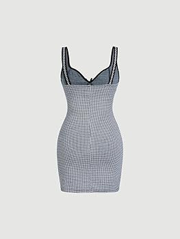 Floerns Women's Contrast Binding Sleeveless Sweetheart Neck Bodycon Mini Dress | Amazon (US)