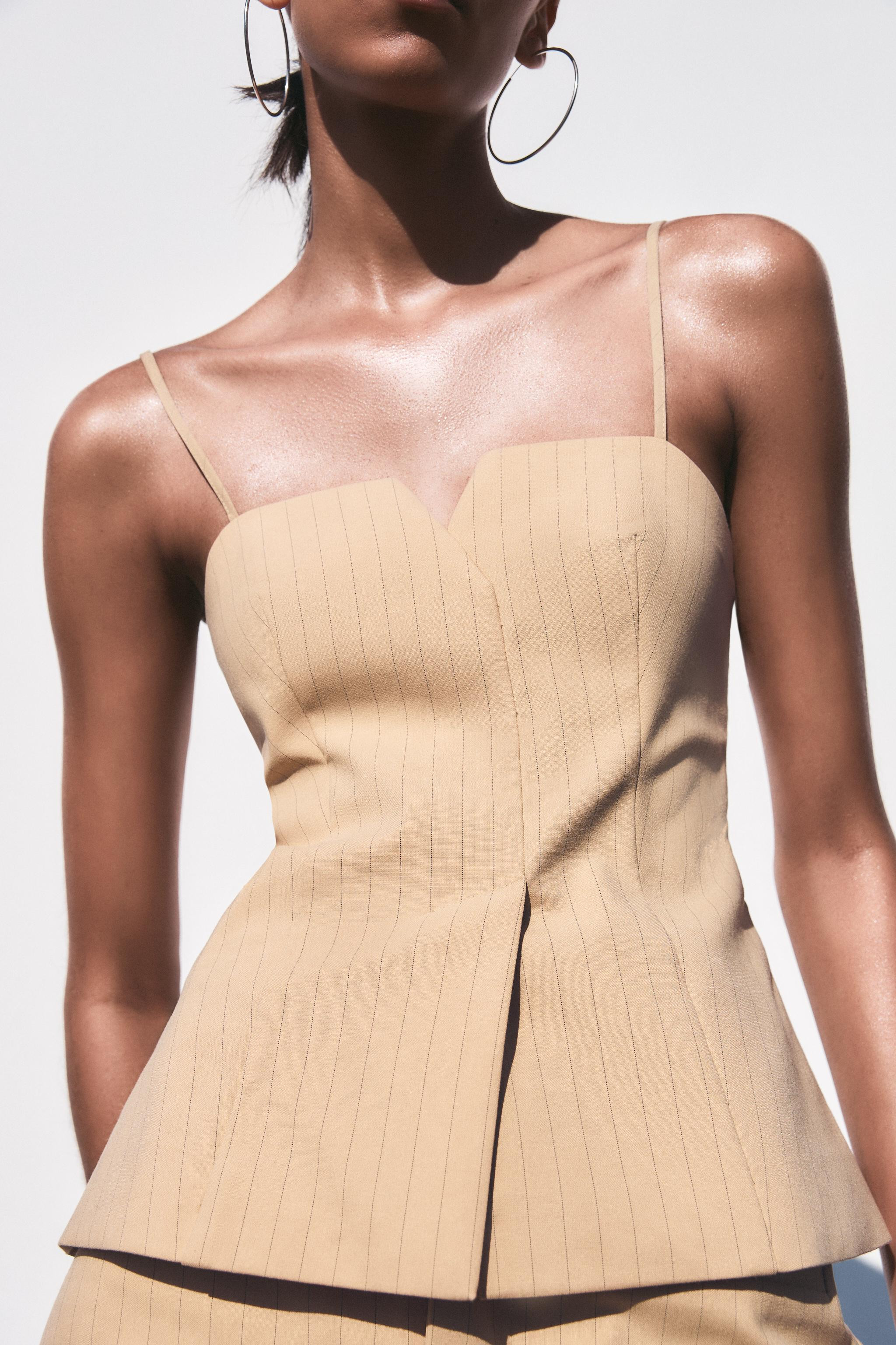 PLEATED STRIPE TOP | Zara UK