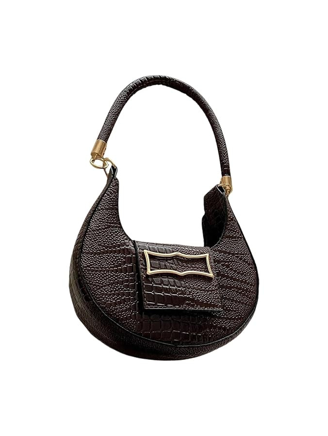 SweatyRocks Women's Small Crescent Shoulder Bags Faux Leather Flap Underarm Purses | Amazon (US)