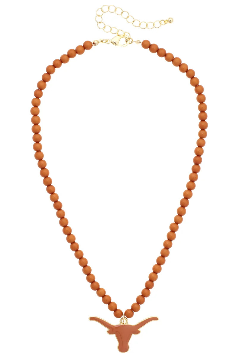 Texas Longhorns Beaded Logo Pendant Necklace | CANVAS