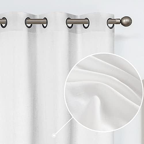 JINCHAN Linen Curtains for Living Room Grommet Top Window Treatment Set for Bedroom 2 Panels 108 inc | Amazon (US)