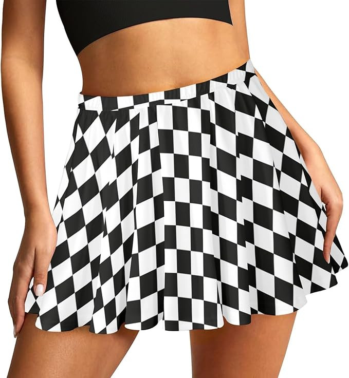 ukoyhga Womens Mini Skirt Pleated A-Line Versatile Stretchy Casual Short Skirts Summer Dress | Amazon (US)