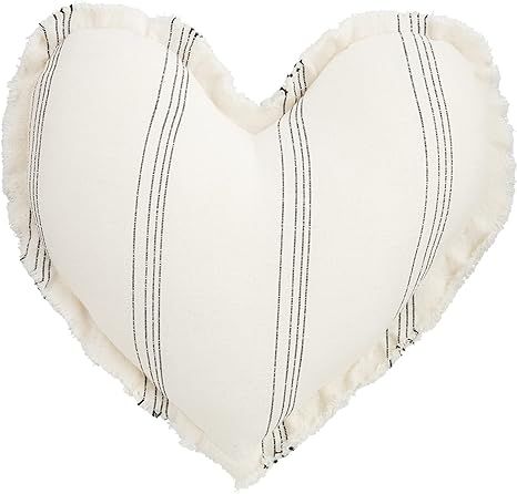 Mud Pie Heart Shaped Pillow, 14.5" x 16", Cream | Amazon (US)