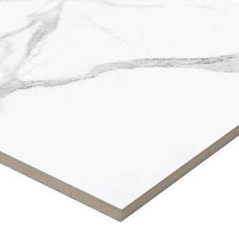 Satori  Statuario Polished 12-in x 24-in Polished Porcelain Marble Look Floor and Wall Tile | Lowe's