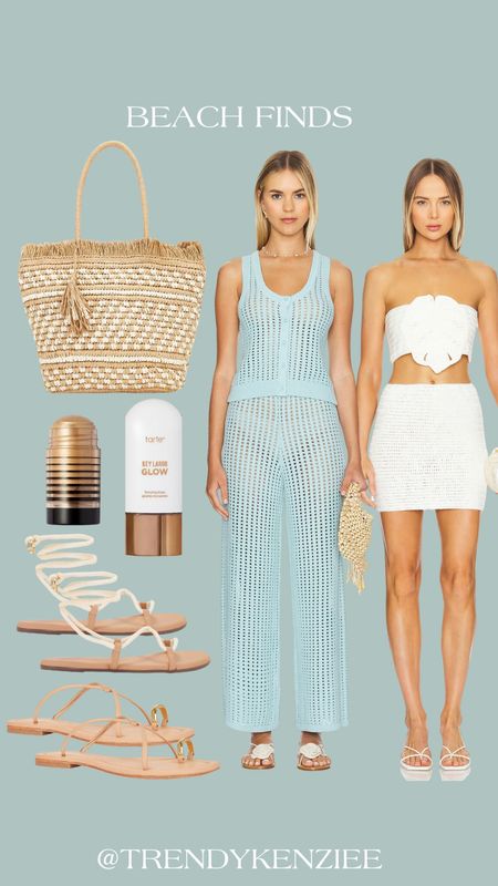 beach day finds / beach day / swim coverup / swim set / swim coverup set / beach makeup / beach sandals / vacay sandals / white set 

#LTKItBag #LTKSwim #LTKShoeCrush