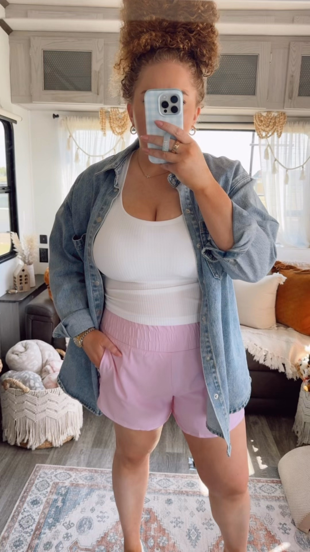 This outfit is such an easy, relaxed sporty look with a little bit of structure from the oversized button down 🤍🌸 oversized button down | white athletic tank with built-in bra | pink high waisted athletic shorts | white platform sneakers | amazon activewear outfit | sporty casual look | comfy everyday outfit | grab and go style | effortless athleisure outfit | summer casual outfit inspo | laid back sporty vibe ✨

#LTKootd #LTKgrwm #LTKdayinmylife