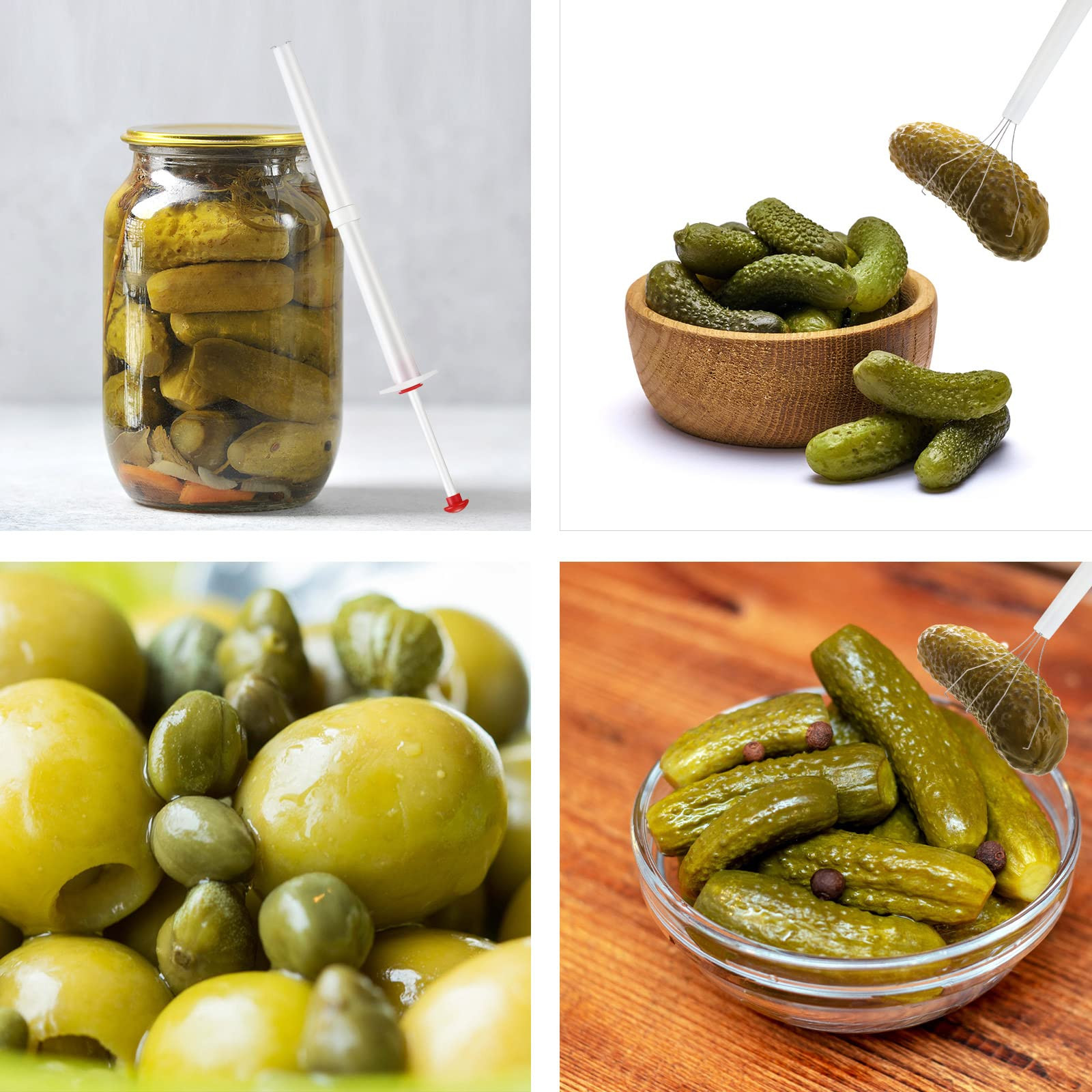 meekoo Set of 2 Pickle Grabber Tool Stainless Steel and Plastic Pickle Picker Grabber 8 Inch Delu... | Amazon (US)