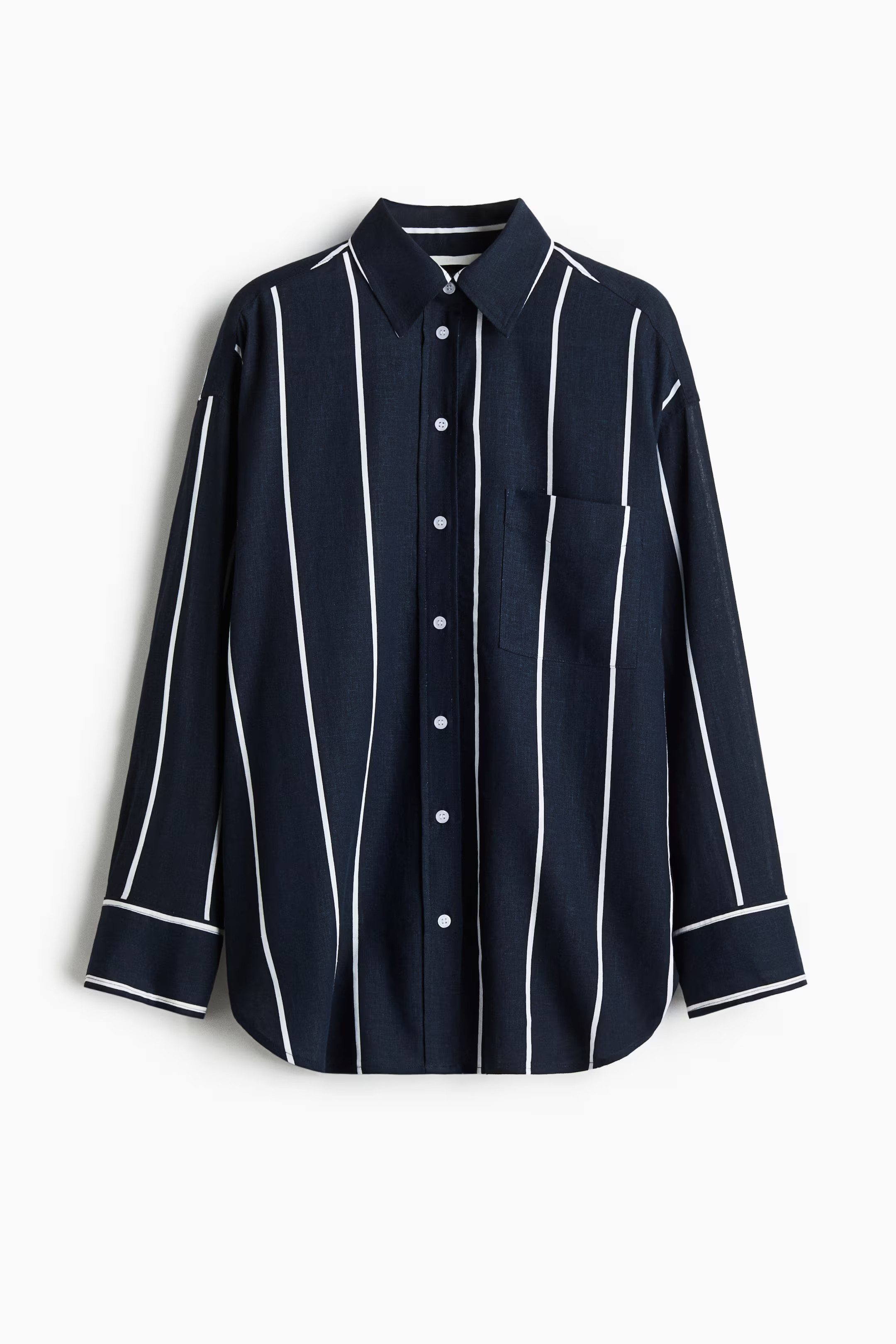 Oversized linen-blend shirt | H&M (UK, MY, IN, SG, PH, TW, HK)