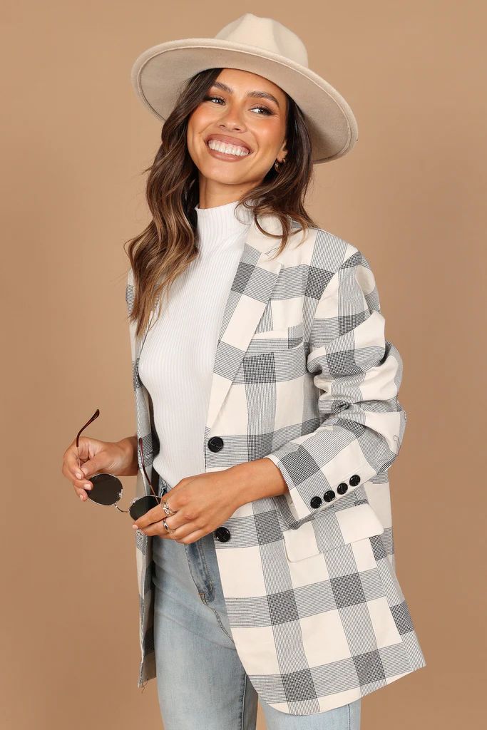 Zara Blazer - Cream Check | Petal & Pup (US)