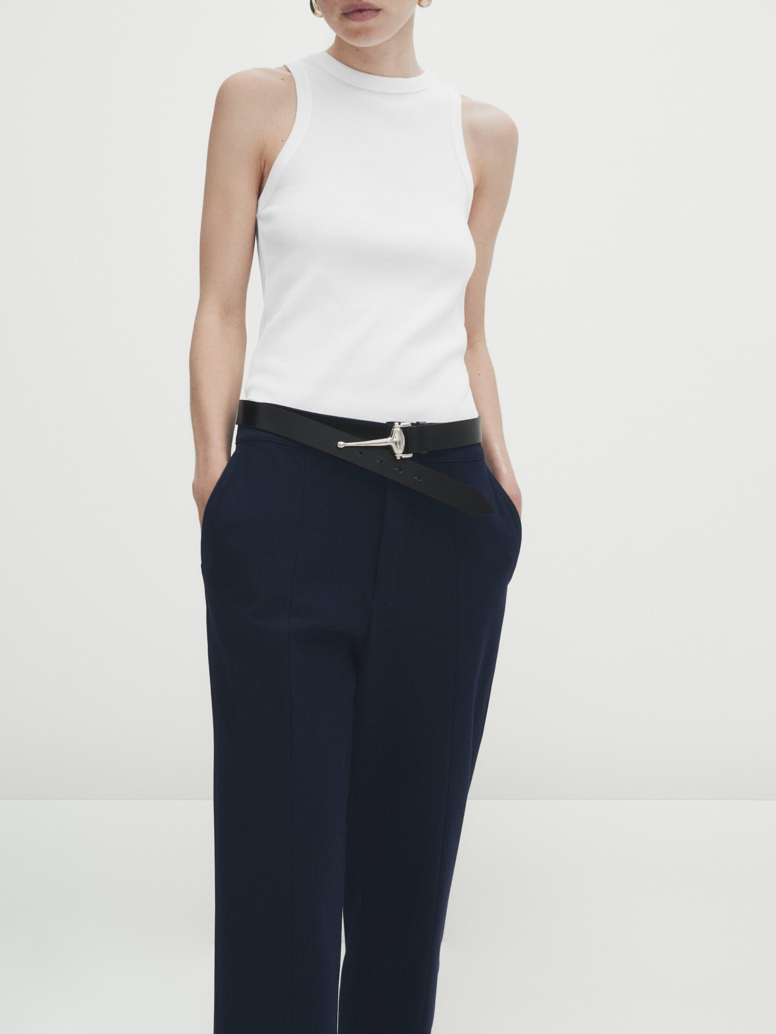 Ribbed halter top | Massimo Dutti US