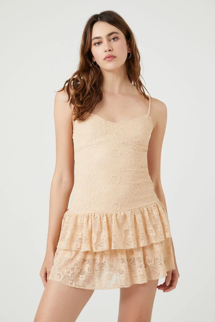 Lace Drop-Waist Mini Dress | Forever 21 | Forever 21 (US)