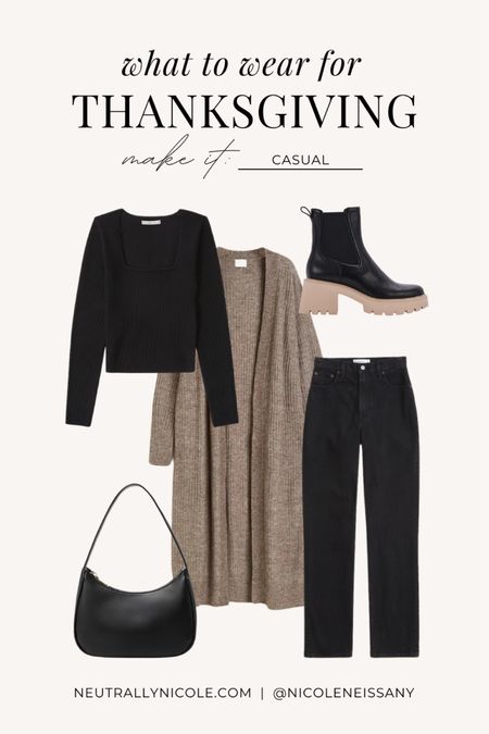 Casual outfit for Thanksgiving — also perfect for everyday, fall activities, brunch, & more!

// fall fashion, fall outfit, fall outfits, fall trends, winter fashion, winter outfit, winter outfits, winter trends, what to wear for thanksgiving, thanksgiving outfit, casual outfit, errands outfit, everyday outfit, coffee run outfit, brunch outfit, pumpkin patch outfit, pumpkin picking outfit, apple picking outfit, holiday outfit, black outfit, gifts for her, holiday gift guide for her, gift guide, fall jeans, straight leg denim, Abercrombie jeans, black jeans, ribbed knit sweater, knit cardigan, Dolce Vita H2O ankle booties, ankle boots, chelsea boots, lug sole boots, fall shoes, fall boots, shoulder bag, handbag, Amazon, Amazon fashion, Amazon finds, H&M, neutral outfit (10.28)

#liketkit #LTKU #LTKsalealert #LTKstyletip #LTKfindsunder100 #LTKGiftGuide #LTKfindsunder50 #LTKtravel #LTKSeasonal #LTKHoliday #LTKitbag #LTKshoecrush